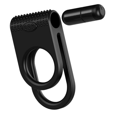 Inel cu vibratii pentru penis si prindere dubla, silentios, mentine erectia si stimuleaza, negru SOLLUXE® Every box holds joy-unbox it!